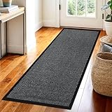 Circle of trust Hallway Runner Rug Grey 60x120cm Non Slip, Heavy Duty Carpet Runner, Rubber Backed Floor Mat, Dirt Trapper Washable Rug for Hallway Kitchen Bedroom Laundry Office