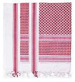 C.I. ARMY MILITARY SAS RETRO DESERT 100% COTTON LARGE SHEMAGH ARAB SCARF (Red/White)