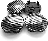 BDVIK 4Pcs Car Hub Centre Caps for Audi RS4 B8 Avant 2013 2014 2015 2016,Universal Waterproof DustProof Dust Protectors Trims Decoration Accessories(OD 60mm ID 56mm),A/Carbon Pattern