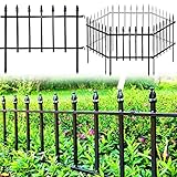 Thealyn Metal Decorative Garden Fence 57cm Wide x 45cm High (5 Panels, Total Length 2.8m), Metal Fence Panels, Landscape Fencing for Flower Bed, Trees, Animal Barrier