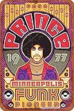 Prince Minneapolis Funk Pioneer Vintage Metal Sign Tin Sign Retro Metal Plaque Poster Wall Art Decor for Home Kitchen Garage Bar Pub Gift 12 X 8 Inches