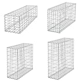 Gabion Baskets Galvanised Steel Cages Mesh Wire Stone Basket Outdoor Spiral Retaining Wall Planter Garden / 100 x 30 x 30cm or 100 x 50 x 30cm / 4mm Wire / 50 x 100mm Hole (100 x 30 x 30cm)
