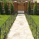 5 Pack Decorative Garden Fence: Coated Metal Fencing Panels Rustproof Outdoor Flower Bed Wire Edging Dog Animal Barrier Border