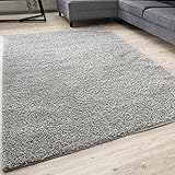 THE RUGS Living Room Rug - Shaggy Soft And Elegant Carpets For The Bedrooms And Kitchen, Easy To Clean, Many Different Sizes (120x170 cm, Grey)