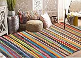 Handmade - 100% Cotton Recycle Chindi Rag Rug Multi Colour Area Rug Kitchen Hall Area Runner Rug Mat