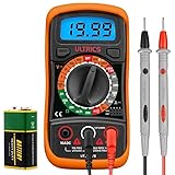 ULTRICS Digital Multimeter, Voltmeter Ammeter Ohmmeter Circuit Checker with Backlight LCD Test Leads, Portable Multi Tester Measures OHM AC DC Voltage Current Resistance Continuity Diodes Transistor