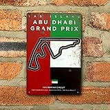 Abu Dhabi Grand Prix Vintage Metal Sign Yas Marina, F1 Retro Wall Art Decoration Print, Gift for Formula 1 Fans