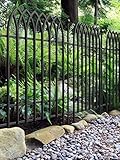 Panacea Products Fence Panel Section | Decorative Outdoor Garden Fencing Border Edging | Powder Coated Steel | Wrought Iron Style (Gothic Fence Section)