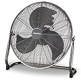 Schallen Gunmetal Grey Black Metal High Velocity Cold Air Circulator Adjustable Floor Fan with 3 Speed Settings (9")