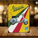Vespa Novelty Retro Vintage Wall tin Plaque 20x15cm - Ideal for Pub shed Bar Office Man Cave Home Bedroom Dining Room Kitchen Ska