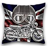 Vincent Motorcycle Cushion/Pillow, British Bike Cushion Cover/Pilowcase, Uk Handmade, MotorBike union jack