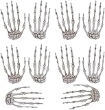 ALUNME 10 Pcs Halloween Skeleton Hands - Plastic Fake Human Skeleton Hands for Halloween Zombie Party Terror Scary Props