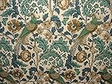 Oakmere Verdigris Cotton Curtain Upholstery Quilting Fabric William Morris Style (Per Full Metre)