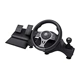 Trust GXT 289 Steering Wheel for Gaming PC, Xbox Series X/S, PS4, Nintendo Switch, Racing Wheel with Pedals, Paddle Shifters, Gear Stick, Vibration Feedback, for Farming Simulator / F1 / Gran Turismo