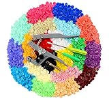 ilauke Snap Pliers + 400 Set Snap Buttons Fastener 20 Colors with 30pcs Plastic Ziplock Storage Bags