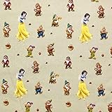 Crafty By Chatham Glyn - Snow White Disney Princess Fabric by 0.5 Metres 140cm Wide 100% Cotton Digital Craft Fabric Material for Crafts, Quilting, Children's Dressmaking, Sewing, Patchwork