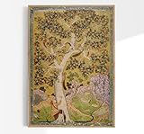 Abu'l Hasan Nadir al-Zaman Squirrels in a Tree | Antique Mughal Print, Vintage Indian Painting, Wall Art, Poster, Textile Fabric Pattern Artwork, Picture, Home Decor