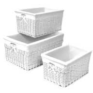 large wicker laundry basket white for sale