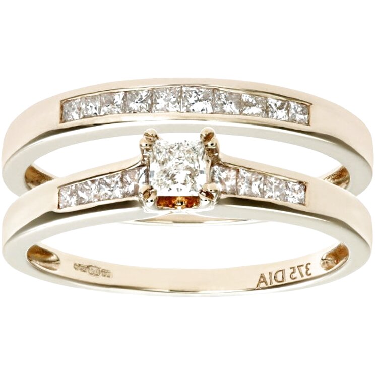 Buy Revere 9ct White Gold 0.15ct Cubic Zirconia Twist Ring - M | Womens  rings | Argos