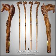 carved walking sticks handles for sale