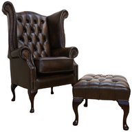 leather queen anne chair for sale