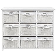 wicker storage drawers white for sale