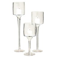 tall glass stem candle holder for sale