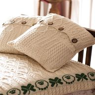 aran knitted cushion for sale