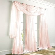 pink voile curtains for sale