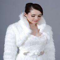 white fur shrug for sale