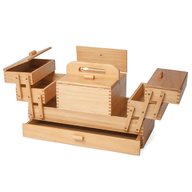 cantilever wooden sewing box for sale