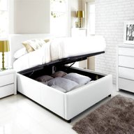 white leather ottoman bed for sale