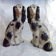 staffordshire pottery spaniels for sale