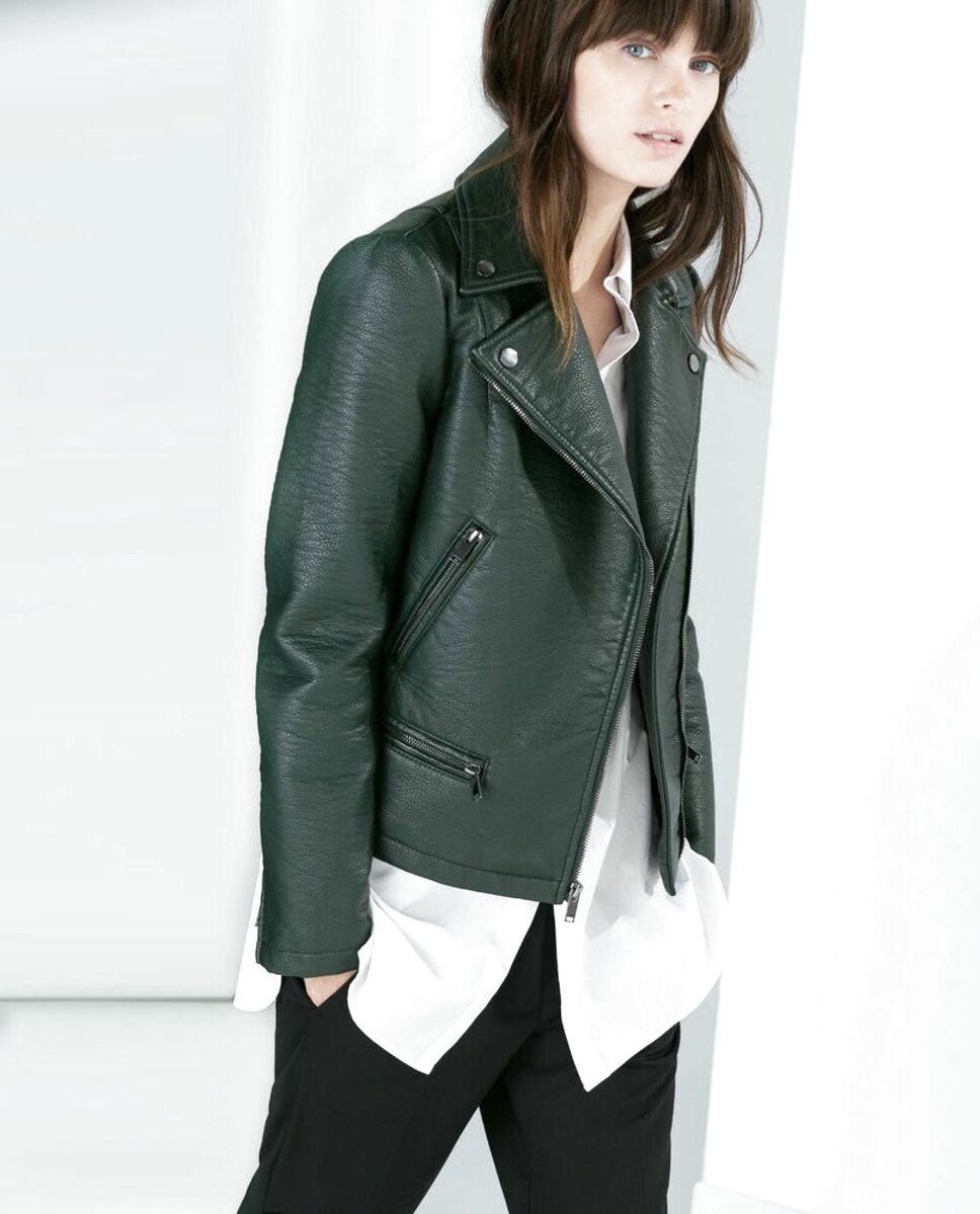 waterfall leather jacket zara